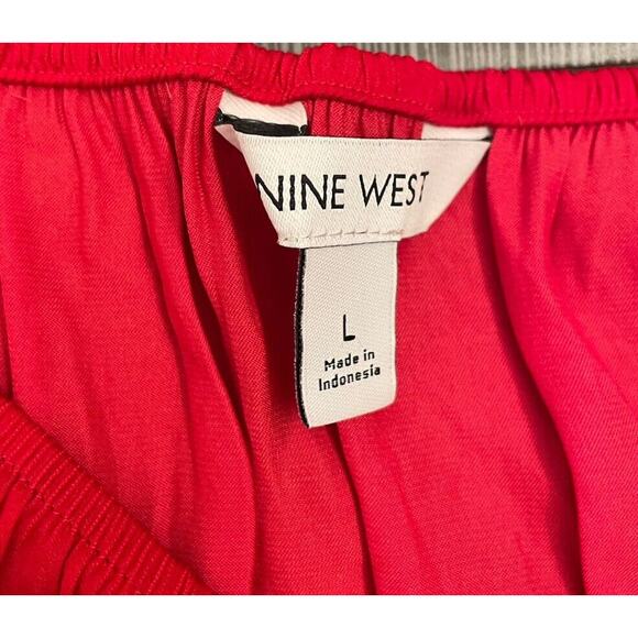 Nine West Women’s Long Sleeve Sweetheart Peplum Top Cupid Bow Red Large NWT - Picture 4 of 9